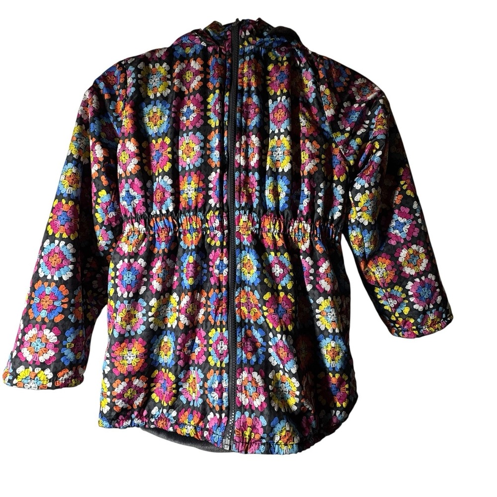 Penelope Mack Coat Size 12 Pink Fleece Plush Lined Hooded Full Zip Kaleidoscope